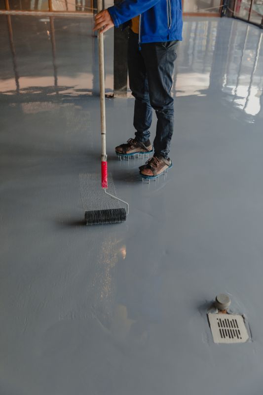 Speckled Garage Floor Painting in Loudoun County, VA