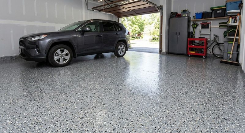 Speckled Garage Floor Painting in Annapolis, MD