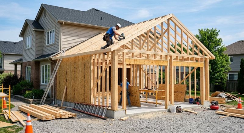 Two Story Garage Construction in Conroe, TX